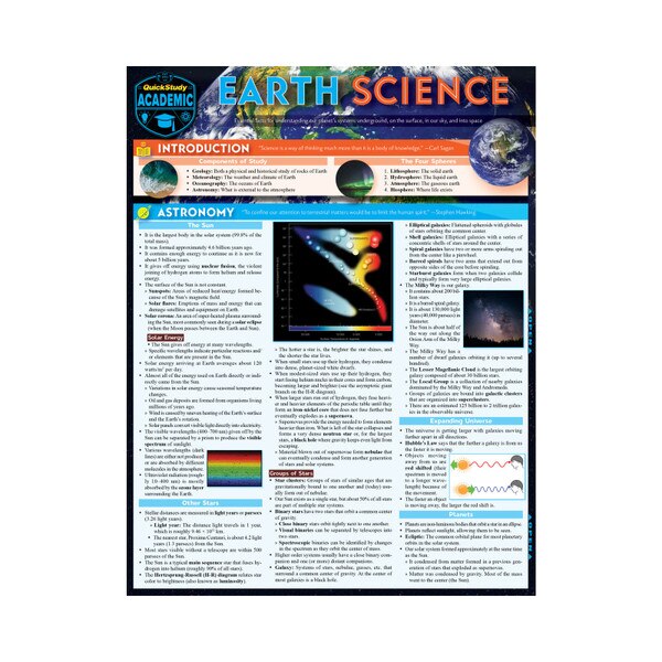 Earth Science - Quick Study Guide